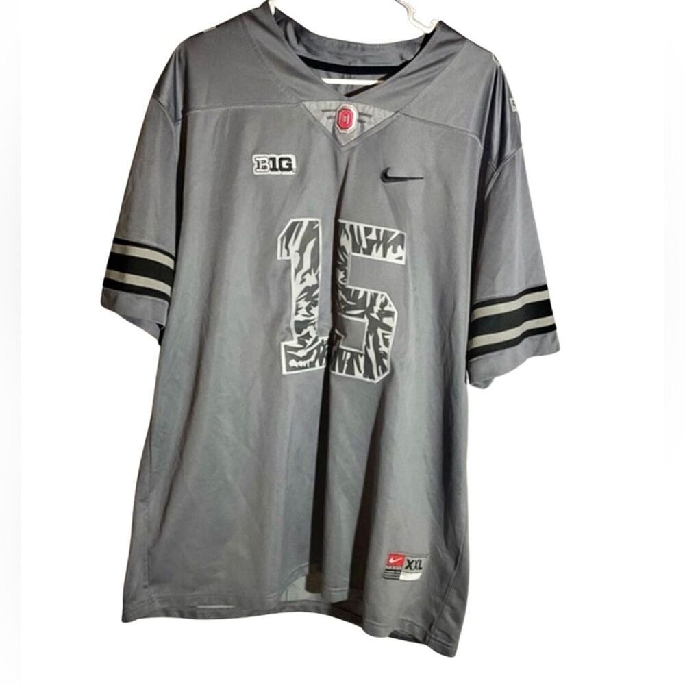 Nike Ohio State Buckeyes Jersey #15 Ezekiel Elliott Grey Camo Size XXL